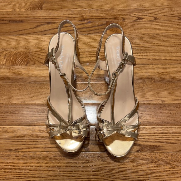 Metallic Rose Gold Heels - Picture 1 of 5